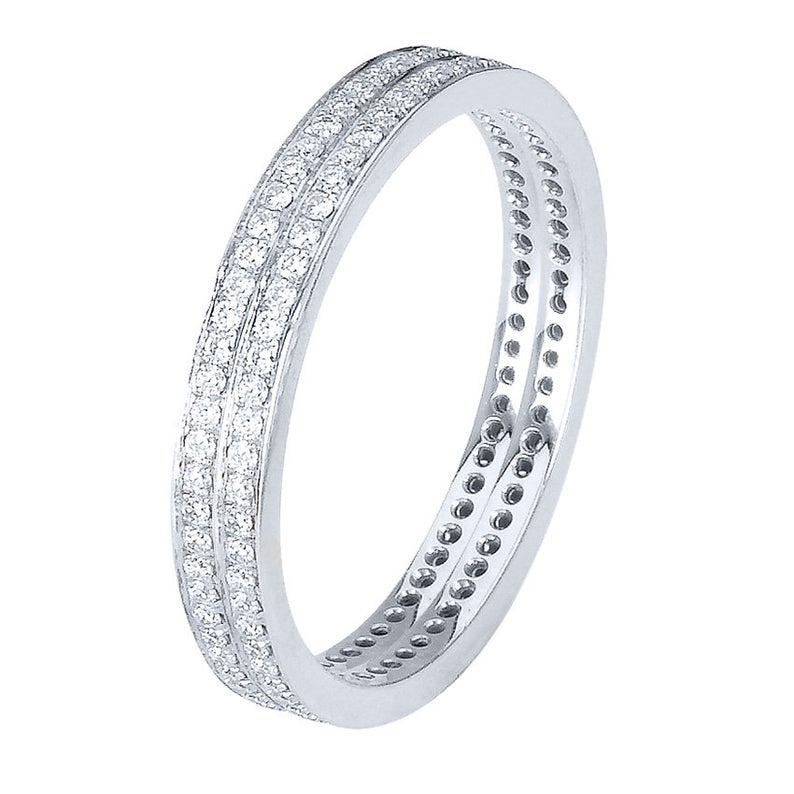 Cercle Stackable Diamond Rings in White Gold