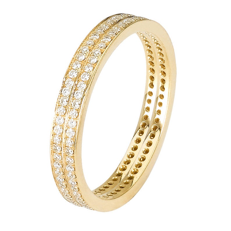 Cercle Stackable Diamond Rings in Yellow Gold